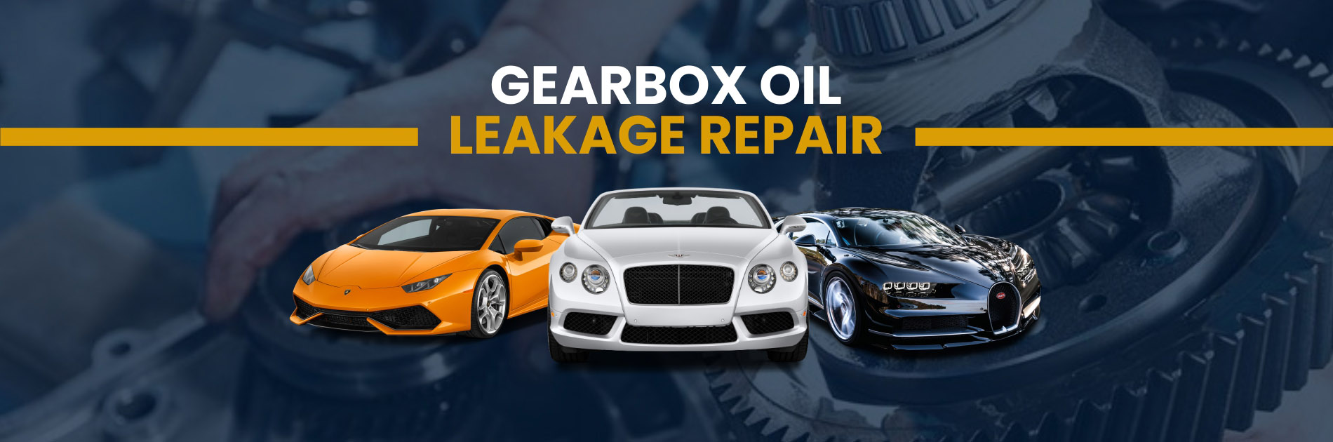 In this picture, an expert technicians is repairing car differential of a luxury car in Dubai